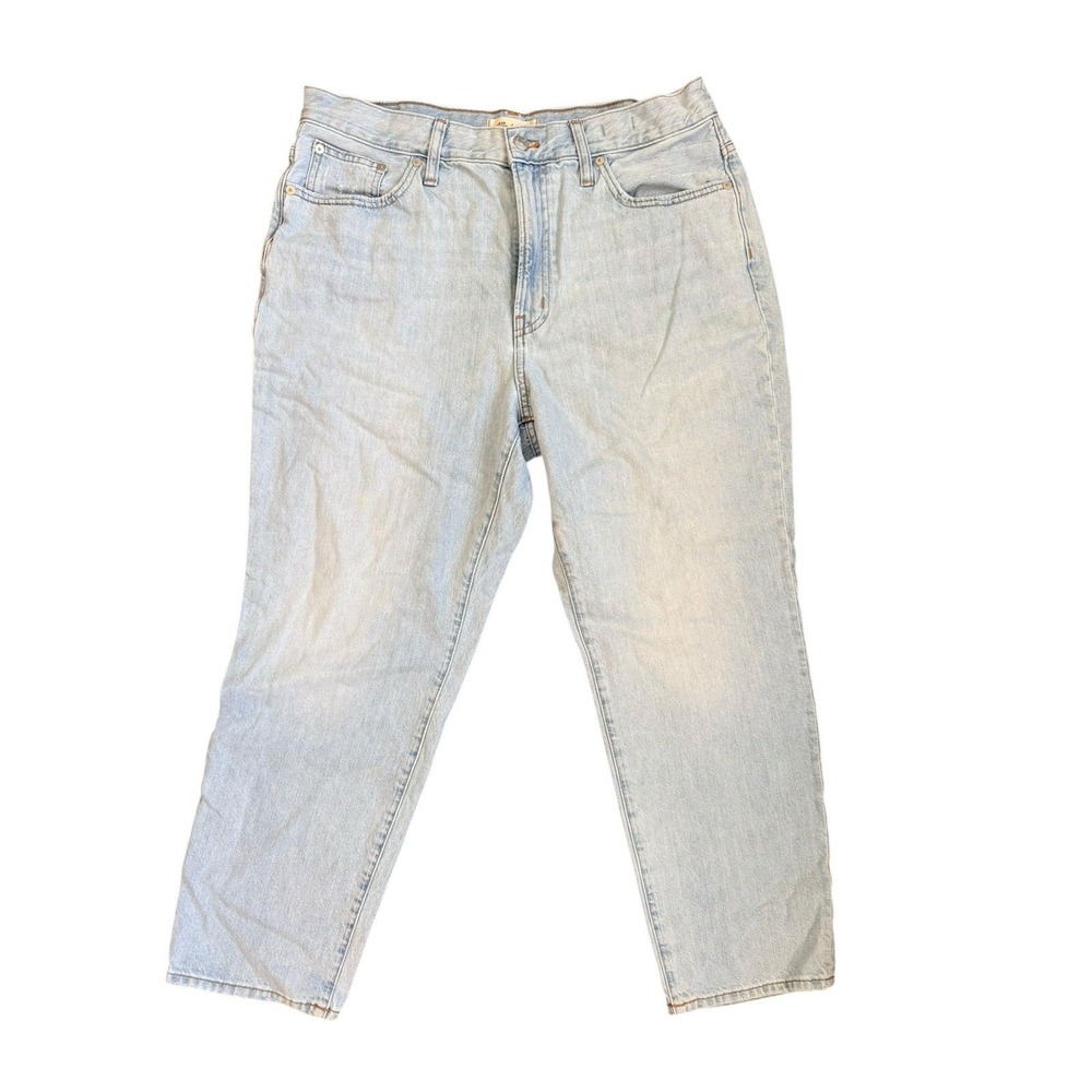 Madewell Light Blue Denim Jeans 5-Pocket Women's Regular Solid Button Cotton 32"